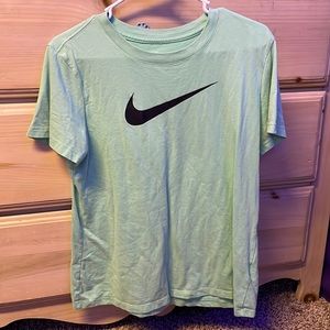 green/blue nike shirt